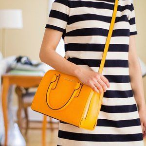 NWT Michael Kors Leather Reese M Satchel bag yellow